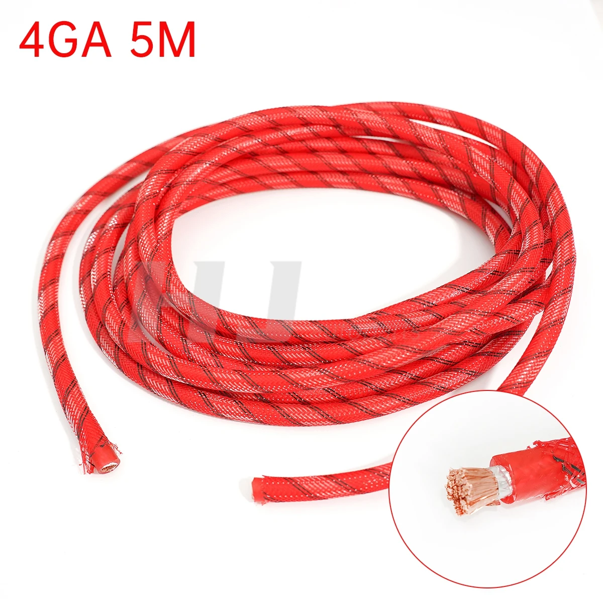 5meter Pure Copper Wire Car 12v Power Amplifier Wire Subwoofer Car Audio Power Line Modification Dedicated Line 4ga Awg Cable