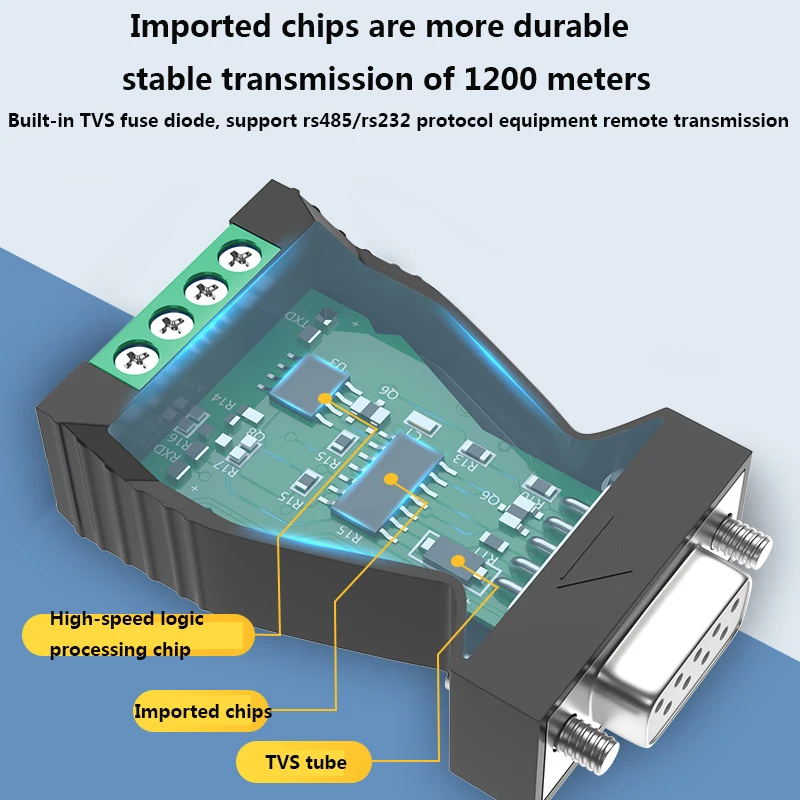 3PCS RS485 Converter Adapter, RS-232 To 485/422 Converter Adapter Cascadable 16-32 Devices Converter For Attendance Machines