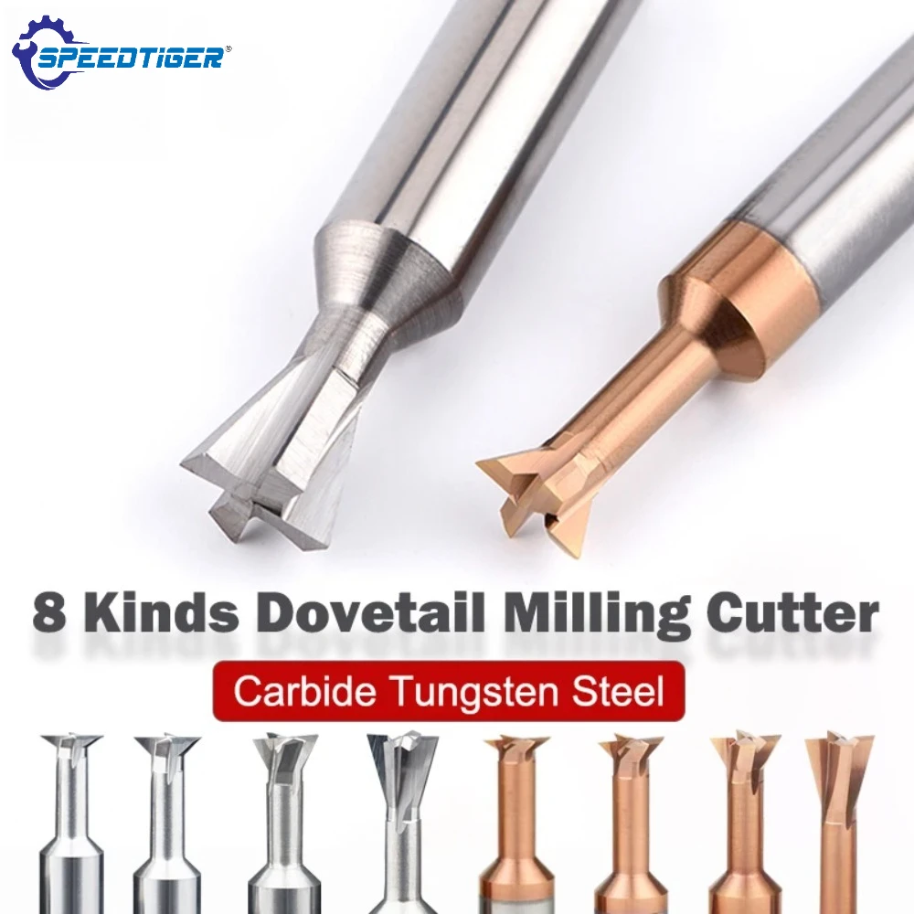 SPEEDTIGER Dovetail Milling Cutter 30° 45° 60° 75° 4mm 6mm 8mm 10mm 12mm 14mm Tungsten Machining Tool for Steel for Aluminum