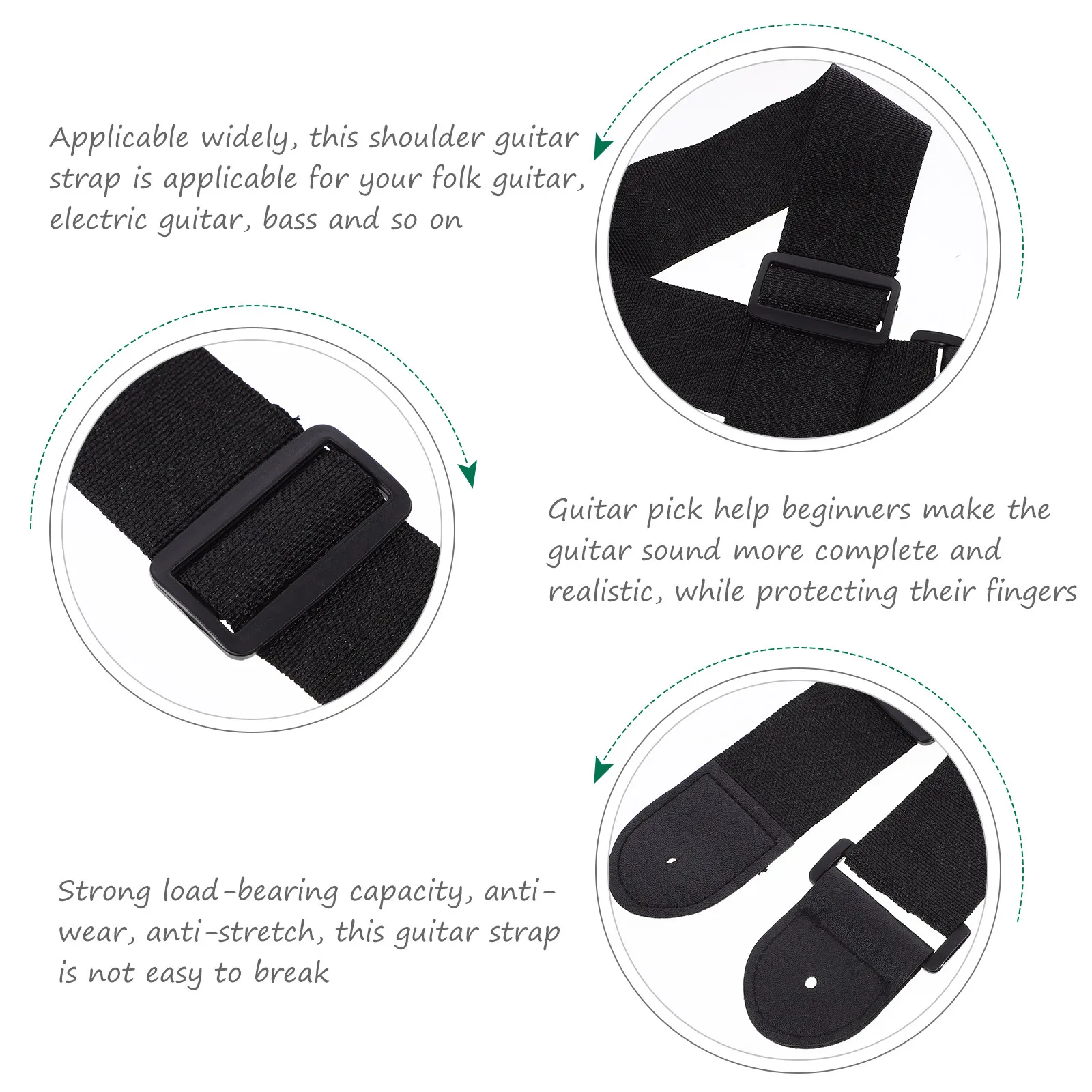 8Pcs Guitar Shoulder Strap Replacement Heavy Duty Adjustable Bass Guitar Sling Comfort Fit for Electric Acoustic Instrument Use - view 5