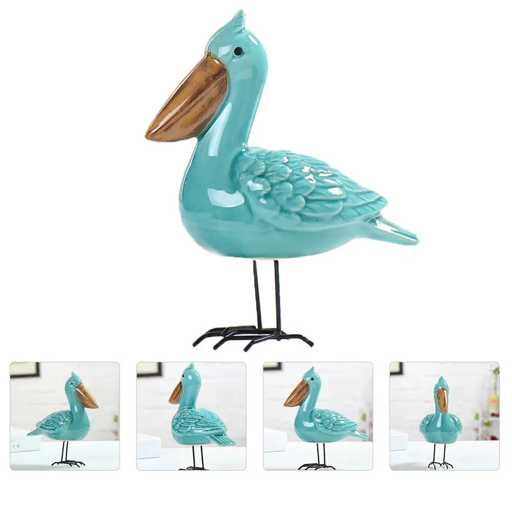 

1Pcs Ceramic Ornament Sky-Blue Decorative Desktop Sculpture Creative Bird Adornment Home Decoration Birthday Gift