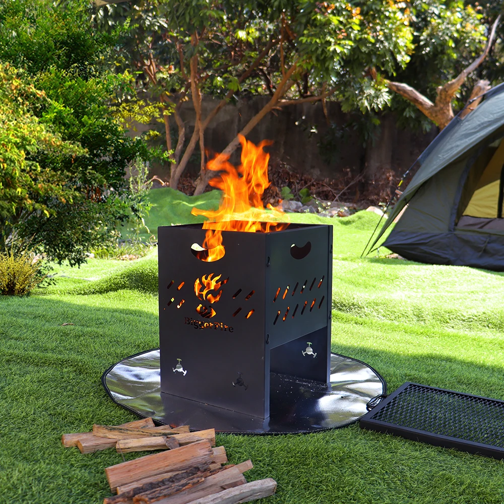 Outdoor Fire Pit, Camping Fire Pit, Foldable Outdoor Wood-Burning Fire Pit, Modular Fire Pit for Travel and Backyard Patios