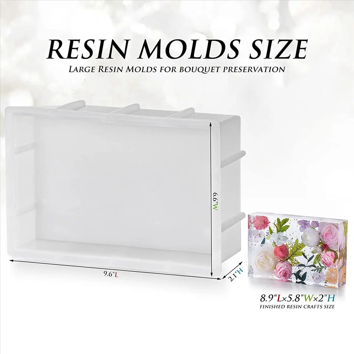 Power Tool Sets 4X Large Resin Molds, Rectangle Silicone Molds for Resin Casting, Epoxy Resin Molds for Flower Preservation