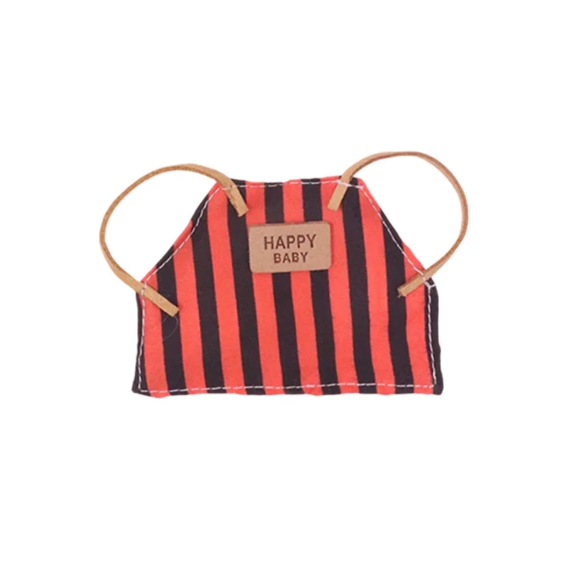 Süße Schürze, Mini-Küchengeschirr, gestreifte Kleidung, für Labubu-Puppenkleidung, 17 cm große Plüschpuppenkleidungsschürze, Festivalspielzeuggeschenke, Mädchenspielzeug