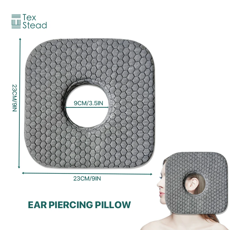 Ear Piercing Pillow, O-Shaped Ear Piercing Pillow for Side Sleepers, Prevent Ear Compression, Nap Pillow