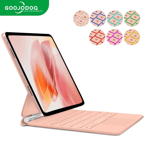 GOOJODOQ teclado mágico para iPad Pro 11 pulgadas 4a/3a/2a/1a generación iPad Air 11 M2 M3 Air 4 Air 5 soporte flotante teclado Bluetooth