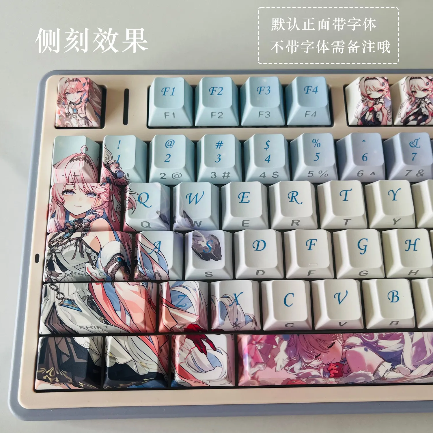 Daniya Theme Keycap 128 Keys ダニヤ Wuthering Waves Keycaps DaniaPBT DYE-Sub Cherry Profile Key Cap for Made68 Mad68 Wooting 60