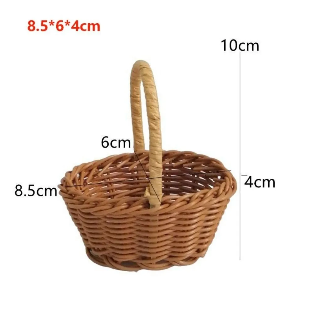 with Handle Imitation Rattan Handhold Handwoven Household Weaving Flower Basket 5 Styles Vegetable Fruit Flowers Holder
