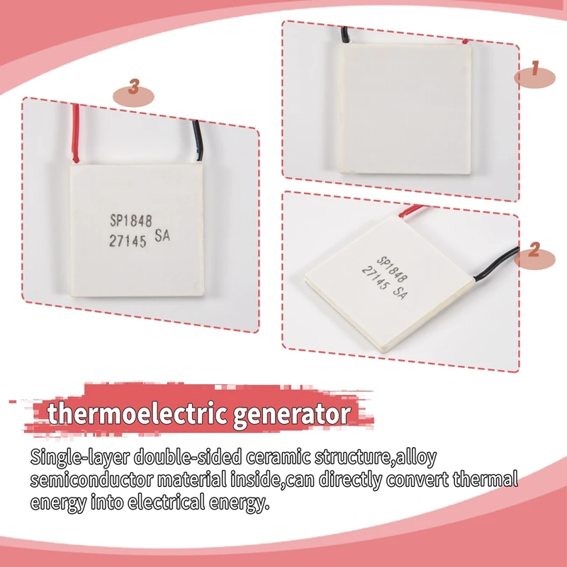 Thermoelectric Peltier Module, High Temperature Thermoelectric Power Generator Peltier TEG 150Celsius,White 40X40mm