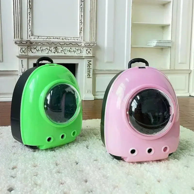 /GJ/Dollhouse Pet Cat Bag Model For 15/17cm Doll Backpack Dolls House Scene Decoration Ornament Pretend Play Toys 1Pcs