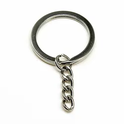 10pcs 2 Colors 28mm Key Ring Keychain Split Ring With Chain DIY Key Rings Key Chains Jewelry Findings & Components