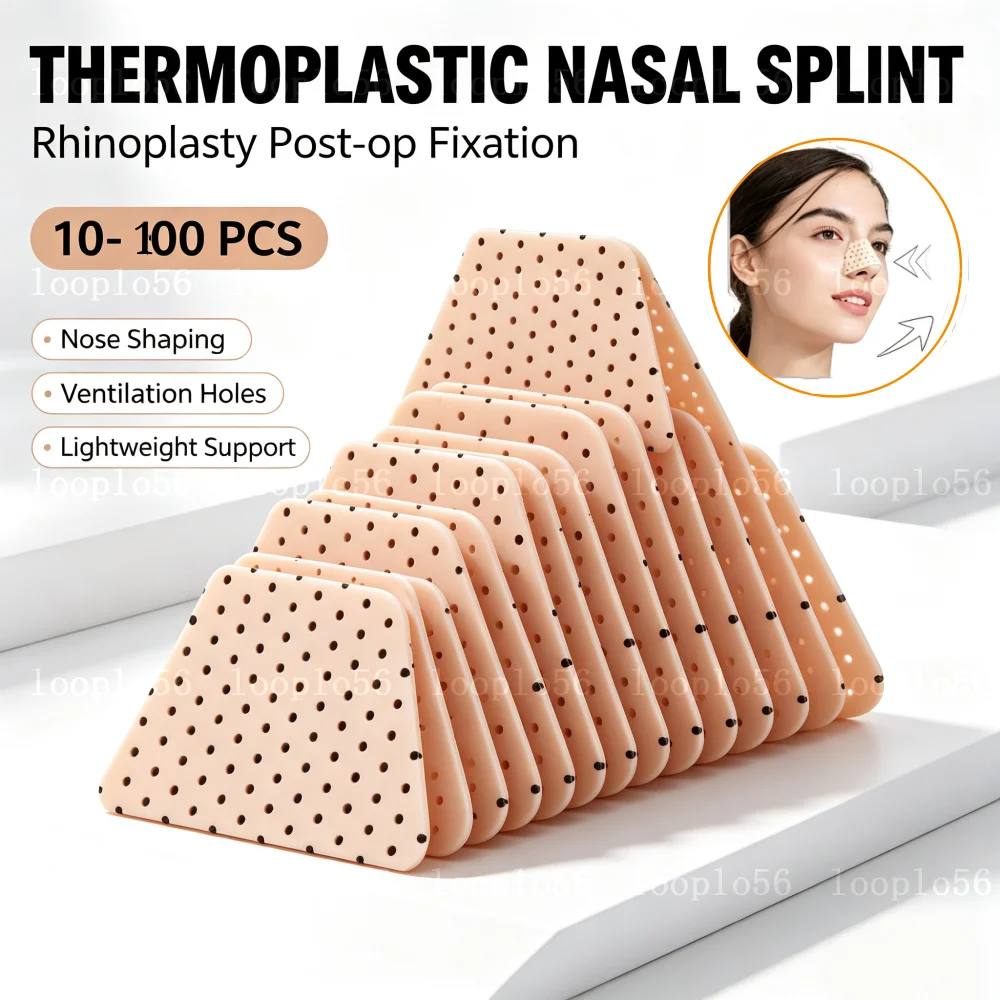 10-100PCS Low Temperature Thermoplastic Nasal Splint Rhinoplasty Immobilized Trapezoidal Nose Nasal Splint Nose Splint Ortho
