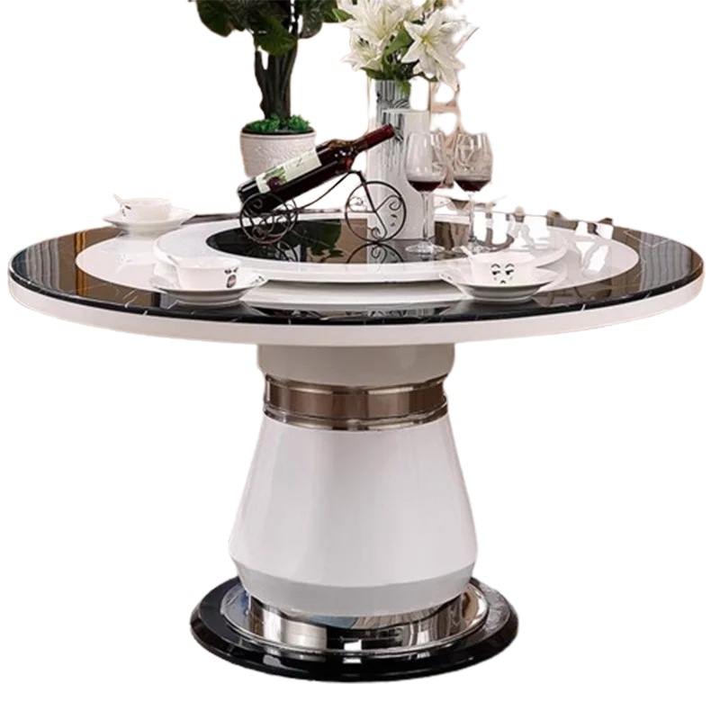 

Italian Design Dining Tables Party Waterproof Salon Round Dining Tables Luxury Breakfast White Table A Manger Furniture Home
