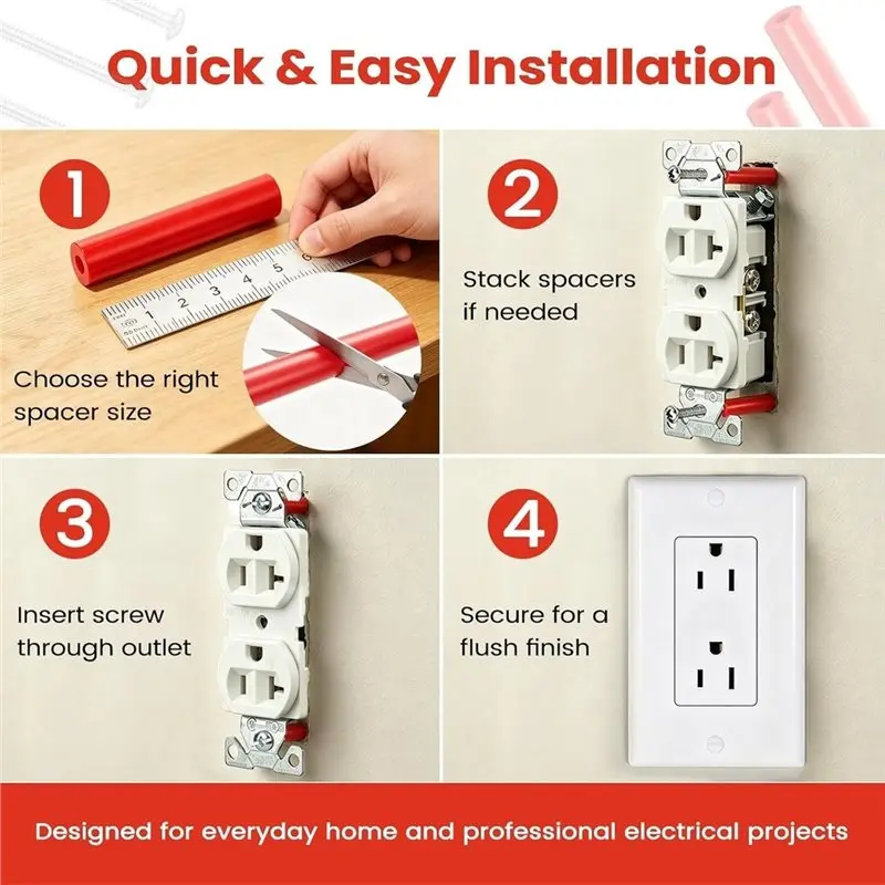 ABLU-For Electrical For Switches, Receptacle And Wall Plate Extension Kits- 193PCS Outlet Spacers Kit For Electrical Box