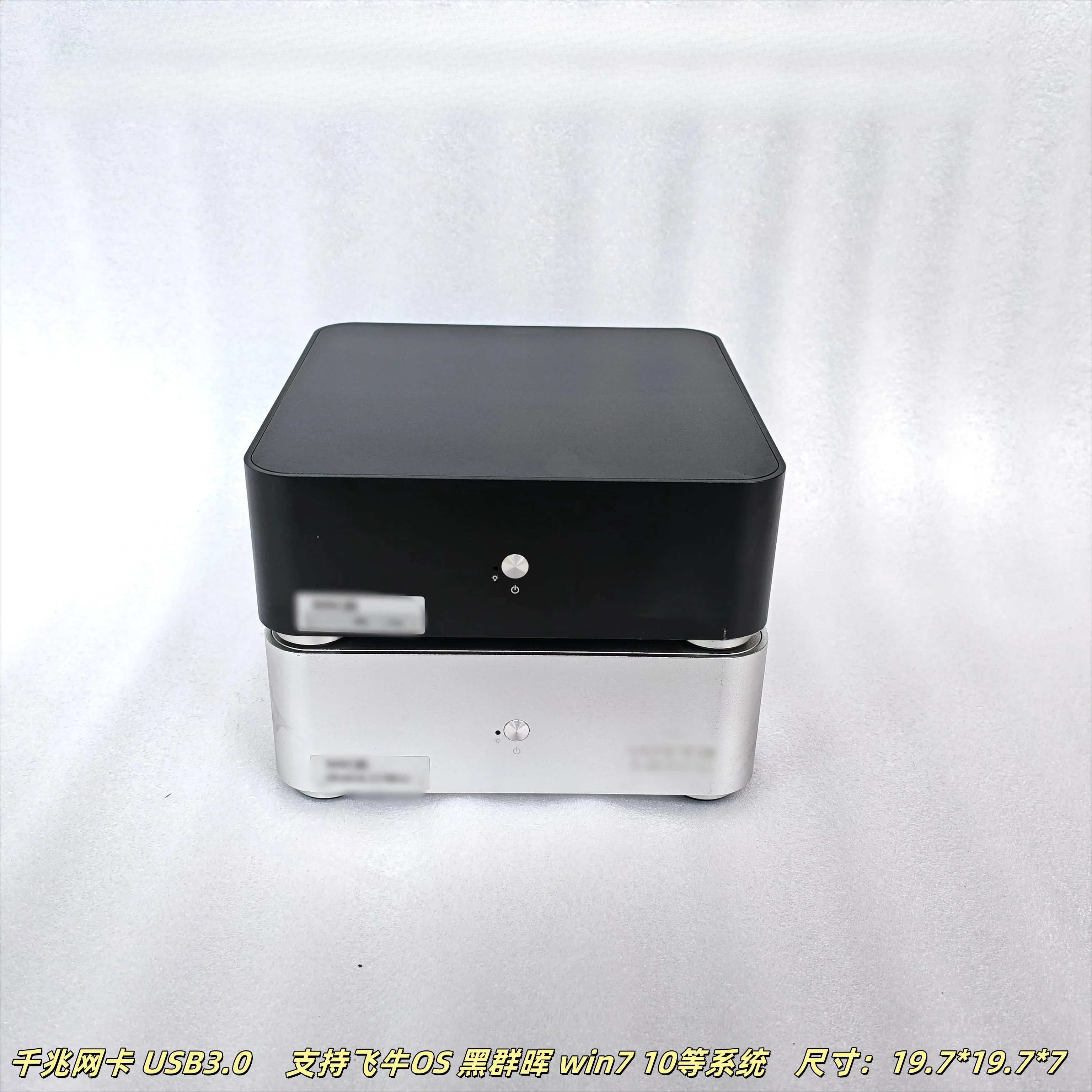 Mini PC NAS with fnOS, J3160 Quad-Core Private Cloud Storage, Full Aluminum Silent Computer