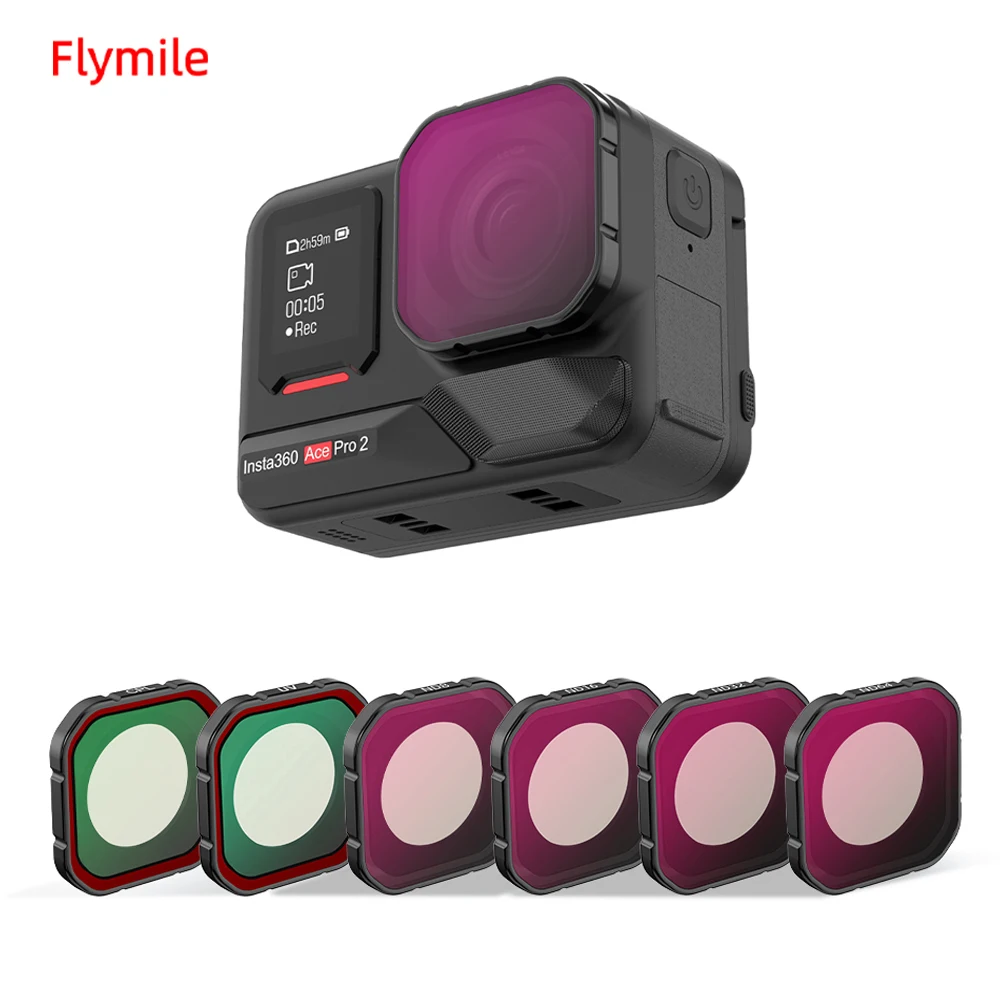 Flymile Camera Len Filters voor Insta360 Ace Pro 2 UV CPL ND8/16/32/64 Neutrale Dichtheid Optische Glazen Lens Fotografie Accessoires