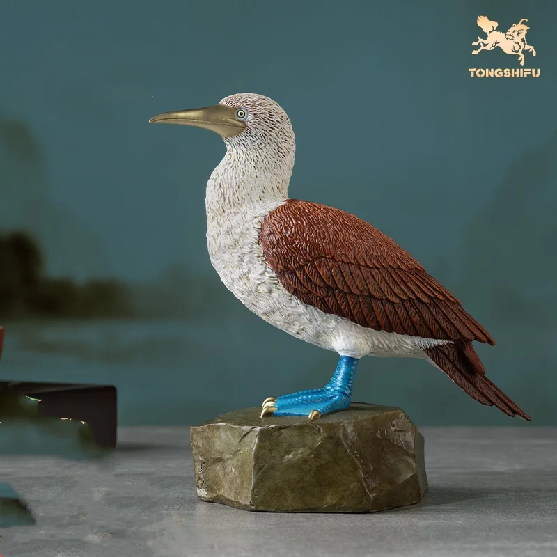 

Copper Handicrafts Animal Figurines Blue-footed Boobies Statue Brass Animal Sculptures Birds Collection Home Decoration Gifts