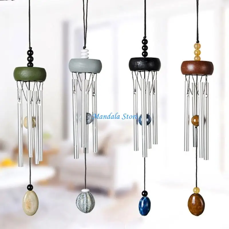 

U2JC Outdoor Metal Wind Chimes Yard Garden Wind Chimes Window Bells with 4 Aluminum Tube Wall Decorations Indoor Outdoor