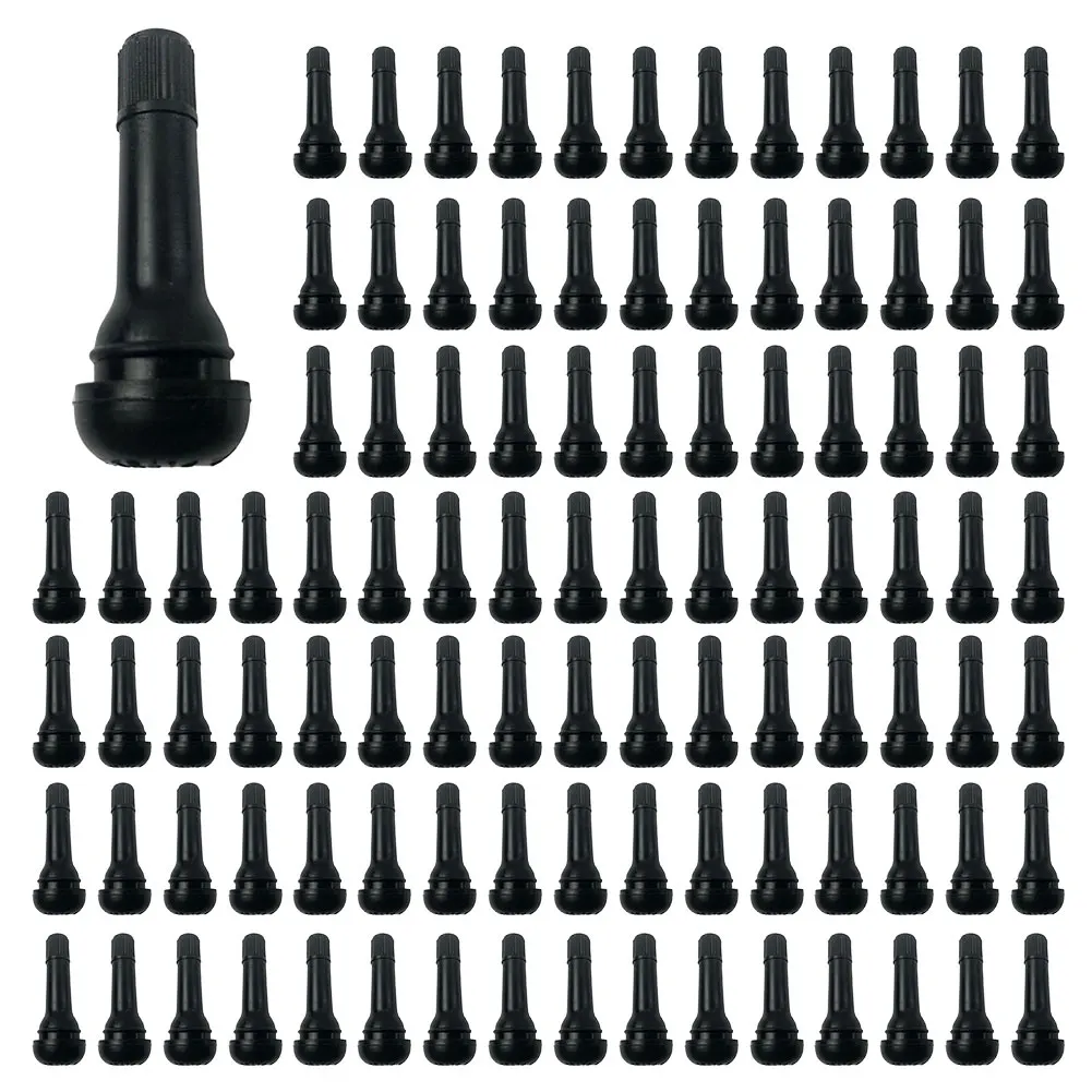 10-100Pcs TR413 Tubeless Car Wheel Tire Valve Stems with Caps Tyre Rubber Valves with Dust Caps Black Rubber Valve Stems