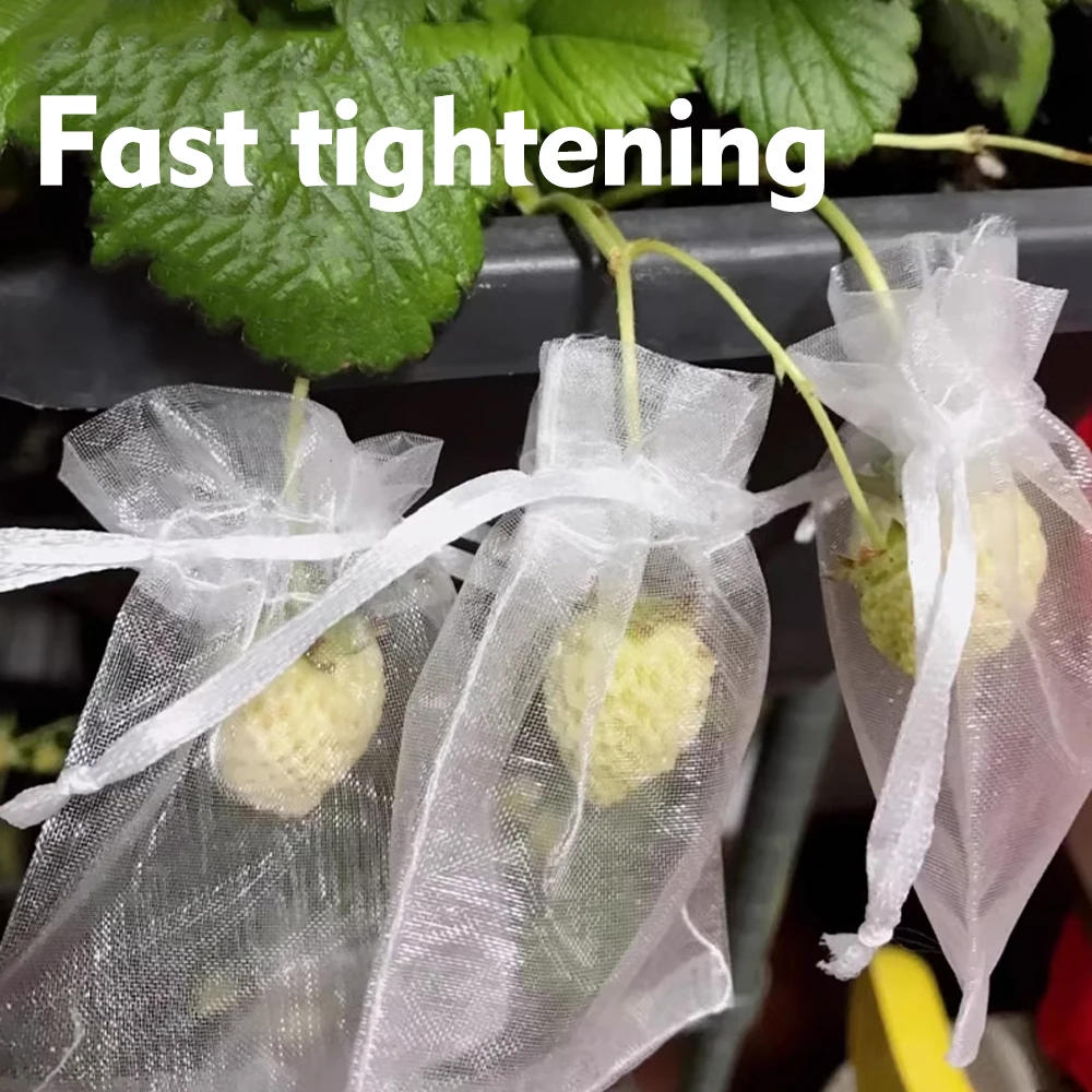 50pcs 22-color Garden Fruit Protection Bag Pest Control Anti-Bird Bagging Strawberry Grape Apple Breathable Netting Mesh Pockets