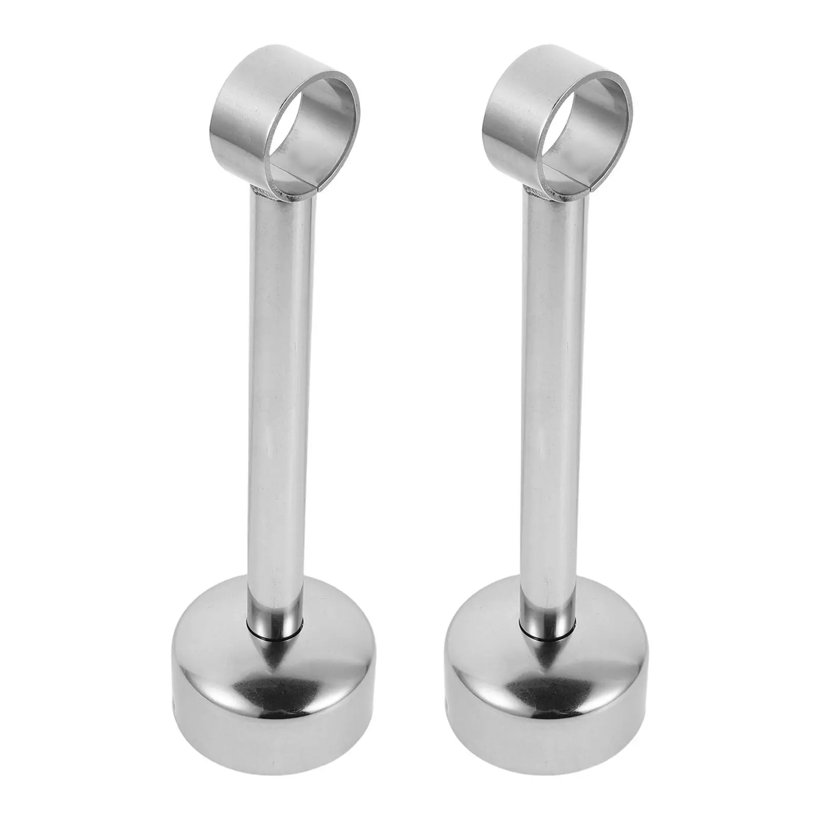 2Sets Stainless Steel Wardrobe Closet Rod Brackets Heavy Duty Ceiling Mounted Rail Holders Clothes Hanging Pole Support Socket
