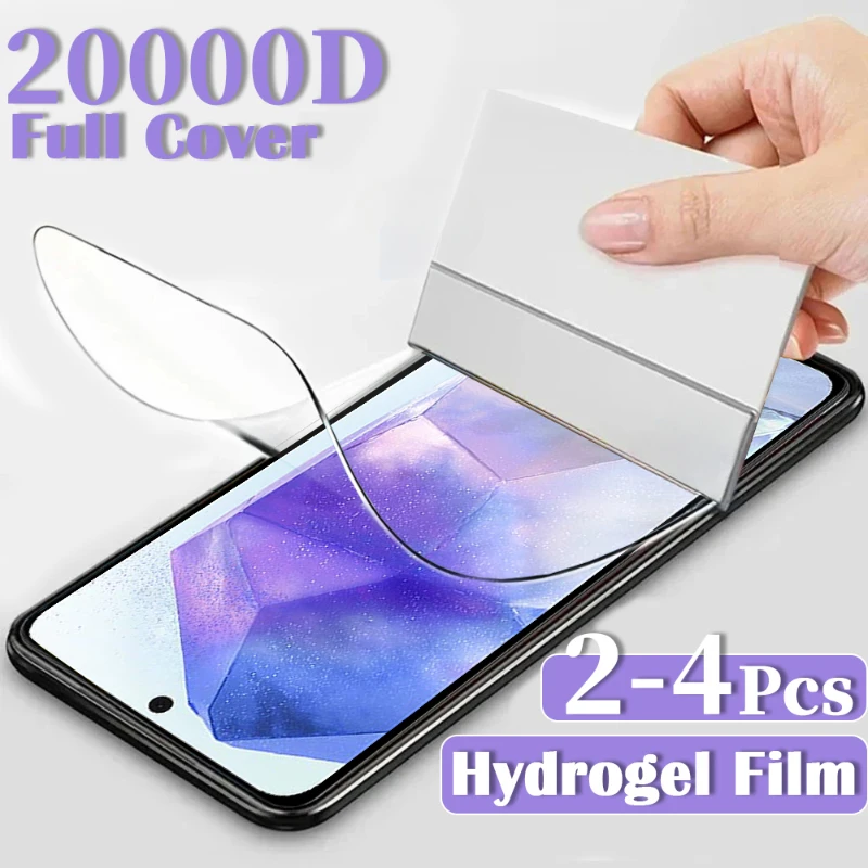 2-4Pcs Soft Silicone Hydrogel Film For Samsung Galaxy A55 A35 A25 A15 A05 A05S A06 A16 A54 A53 A52S A52 A51 A50 Screen Protector