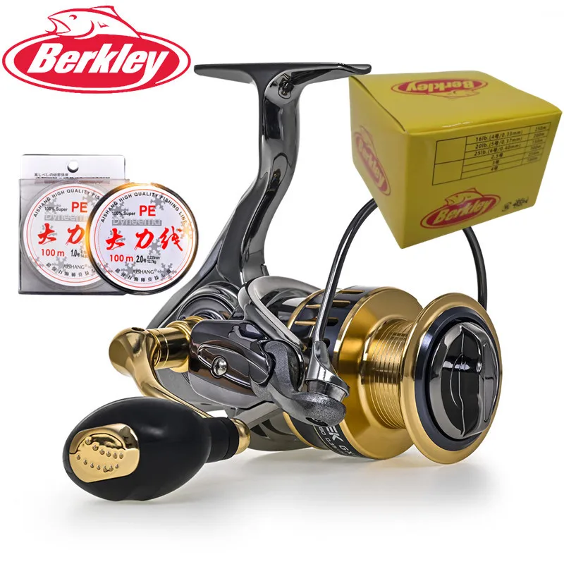 バークレー-オリジナル-オールメタル-フィッシングリール-13-1bb-パワー-スピニング-ホイール-フィッシングコイル-浅いスプール-すべての水域に適しています