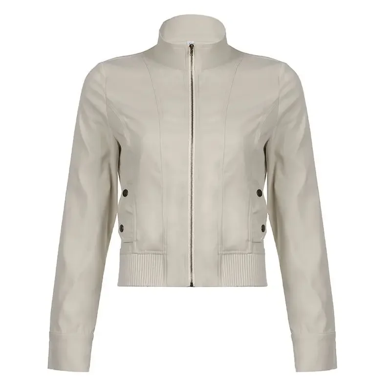 American Style Vintage Cargo Coat Women Turn Down Collar Moto Biker Sweatshirts Fashion Harajuku Jacket Female Chic Y2k Tops