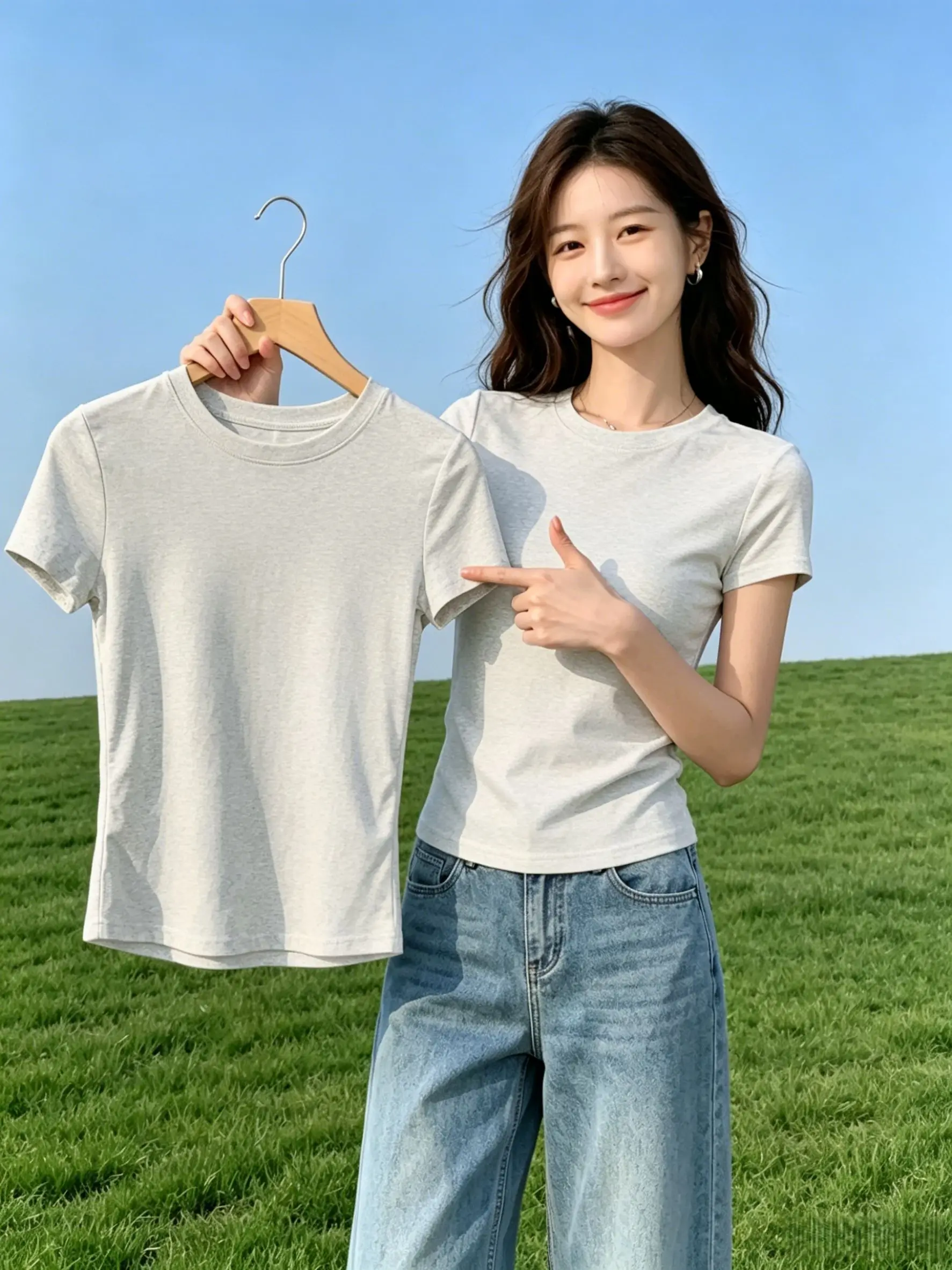 95 Cotton round Neck Short Sleeve Base Shirt Women's Inner Wear Slim Fit Top Summer New Style plus Size T-Shirt Casual Tee