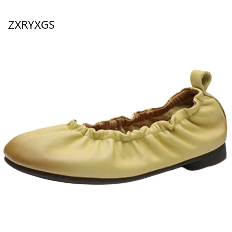 zxryxgs-2025-premium-suave-plisado-zapatos-de-cuero-real-zapatos-planos-moda-versatil-suela-suave-zapatos-planos-de-baile-mujeres-zapatos-de-moda