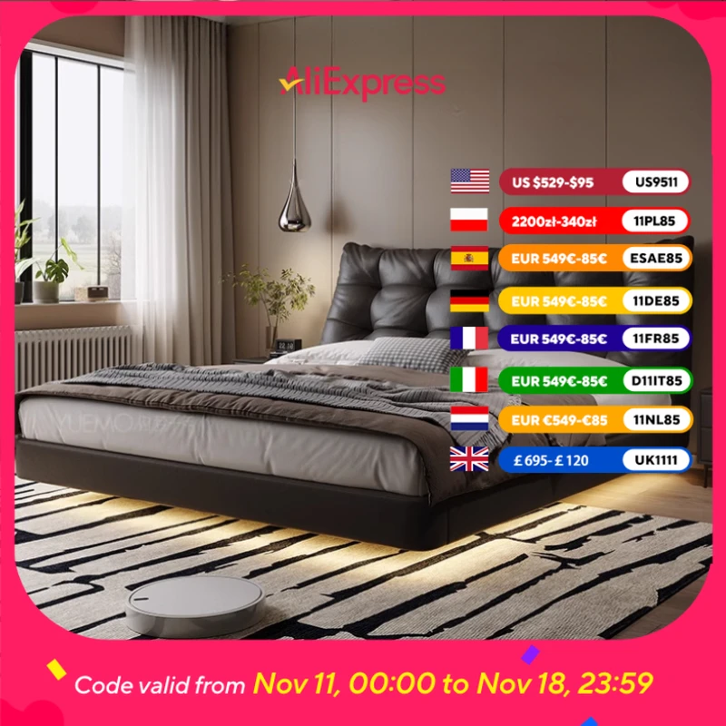 

Design Queen Size Double Bed Storage Space Soft Adults Loft Bed Luxury Modern Lit De Chambre A Coucher Bedroom Furniture