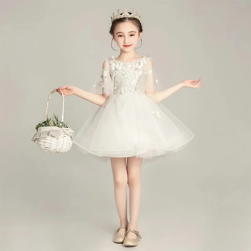 Children's Dress Dress Trailing Girl Princess Dress Fluffy Birthday Piano Catwalk Host Stage Performance Clothes