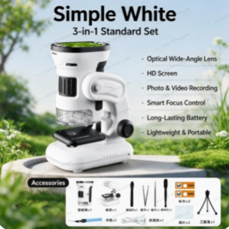 Kids Digital Microscope 1000X Handheld with 2 Inch Screen HD Video for Students Science Education