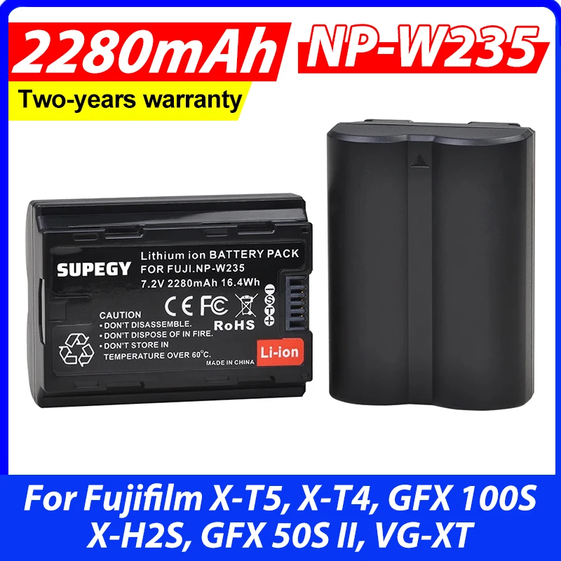 2280mAh NP-W235 NP W235 Battery Akkus for Fujifilm X-T5, X-T4, GFX 100S, X-H2S, GFX 50S II, VG-XT