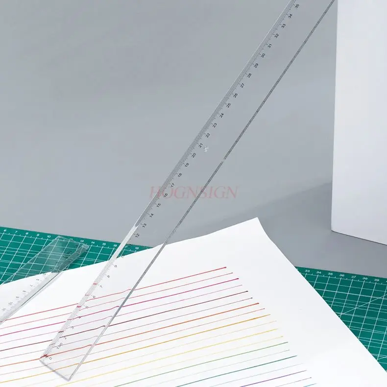 

1pcs Transparent ruler, straight line, wavy line design, drawing ruler, curve, plastic scale