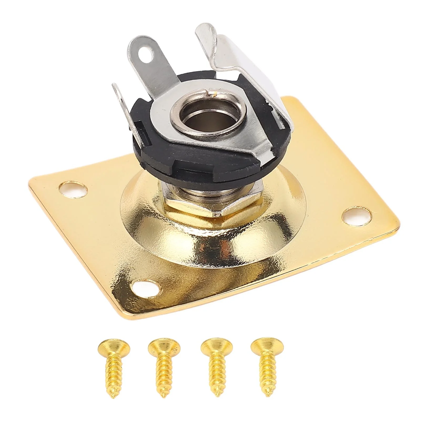 Guitar Output Jack Plate Square Shape Metal Compact Guitar Jack Socket Plate for Telecaster