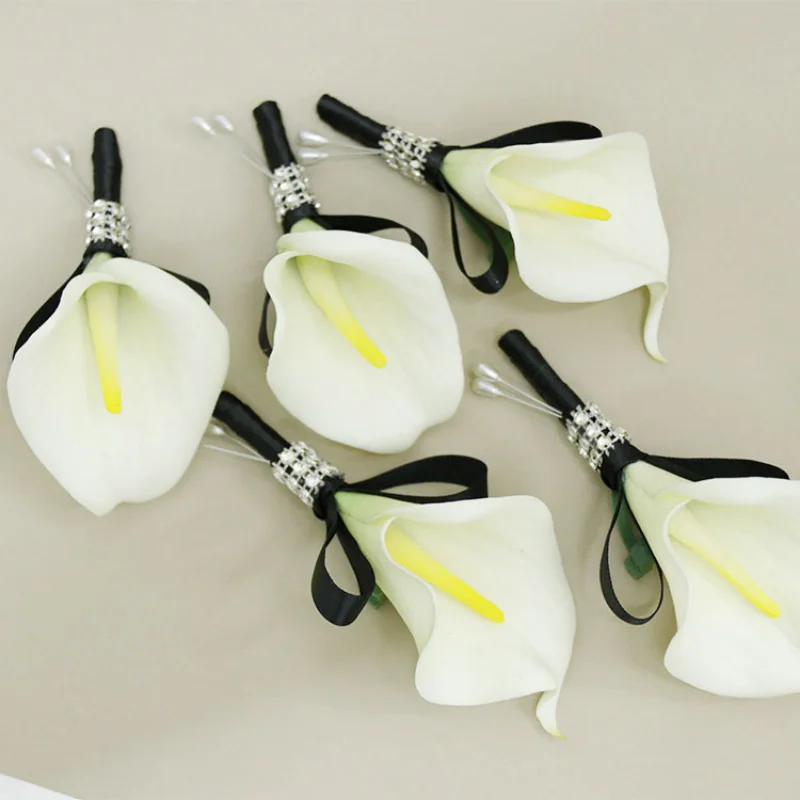 Nuovi fiori artificiali Boutonnieres braccialetto da damigella d'onore Groomsmen spilla spilla accessori da sposa