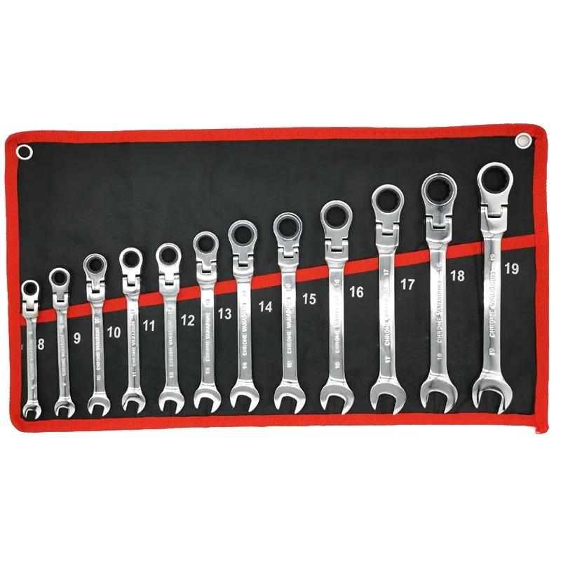 Flex Head Ratcheting Wrench Set,  Ratchet Combination Wrenches Cr-V Gear Spanner Set Car Key Wrench Repair Tool Set