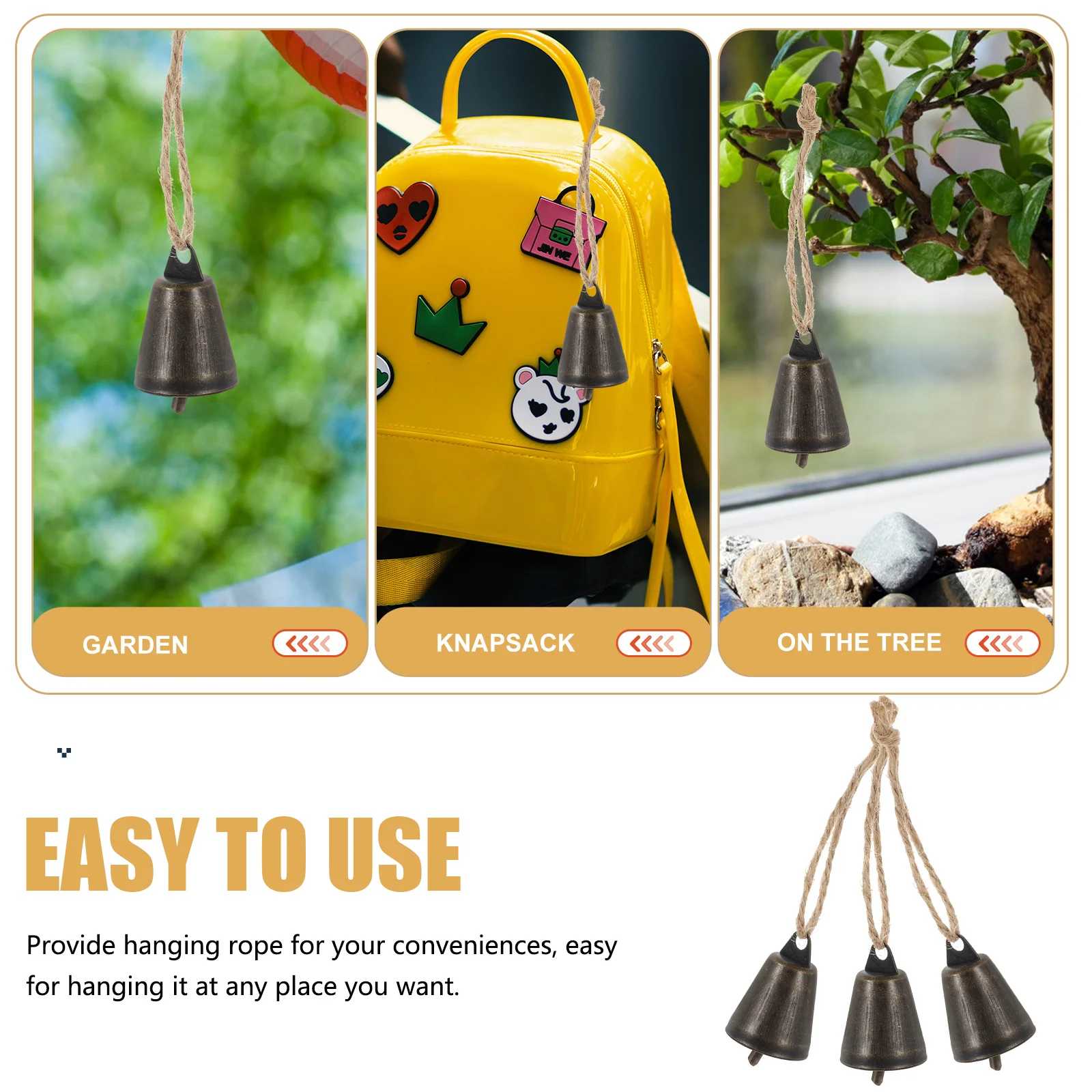 10 Pcs Decorate The Bell Bells for Crafts Wind Chime Pendant Decorative Christmas Chinese Metal