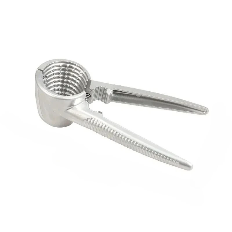 1pc Metal Walnut Nut Cracker Multi Functional Shelling Tool Silvery Finish Suitable for Walnuts Chestnuts Hazelnut Household