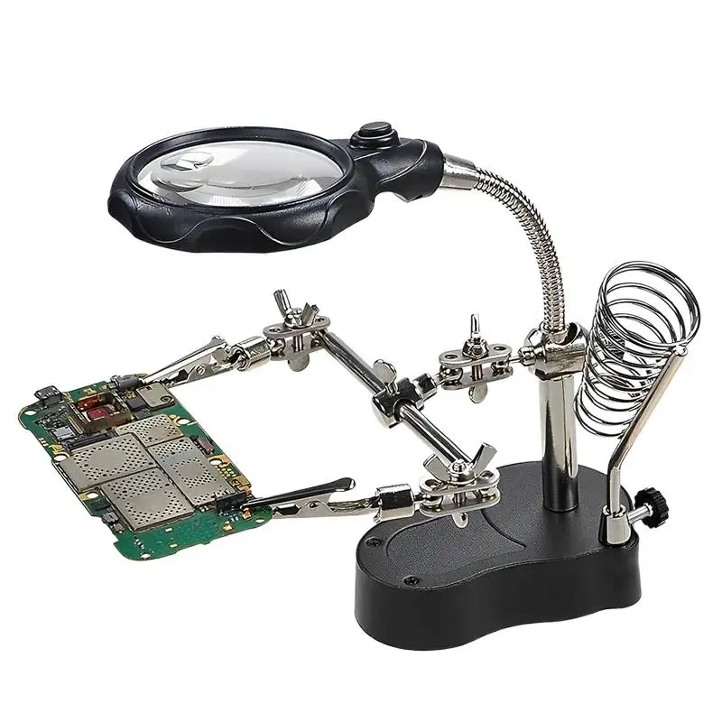 Loupe à Clip auxiliaire de soudage 3,5x12X, fer à souder électrique, Circuit imprimé, fer à souder, support de loupe, outils