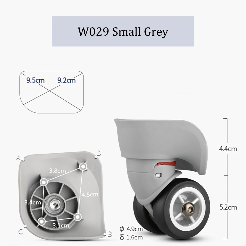 For W029 Nylon Luggage Wheel Trolley Case Wheel Pulley Sliding Casters Universal Wheel Repair Smooth Slient Wear-resistant