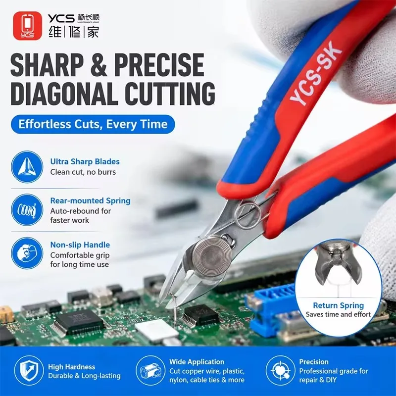 YCS YCS-SK Diagonal Cutting Pliers Wire Cutting Pliers for Mobile Phone Repair Tools Precision Diagonal Pliers
