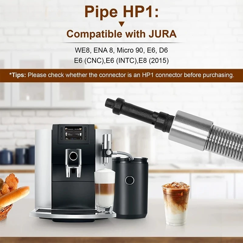 مناسبة لآلة الإسبريسو الأوتوماتيكية بالكامل من JURA JURA أنبوب رغوة الحليب HP1 موصل ملحق كوب WE8