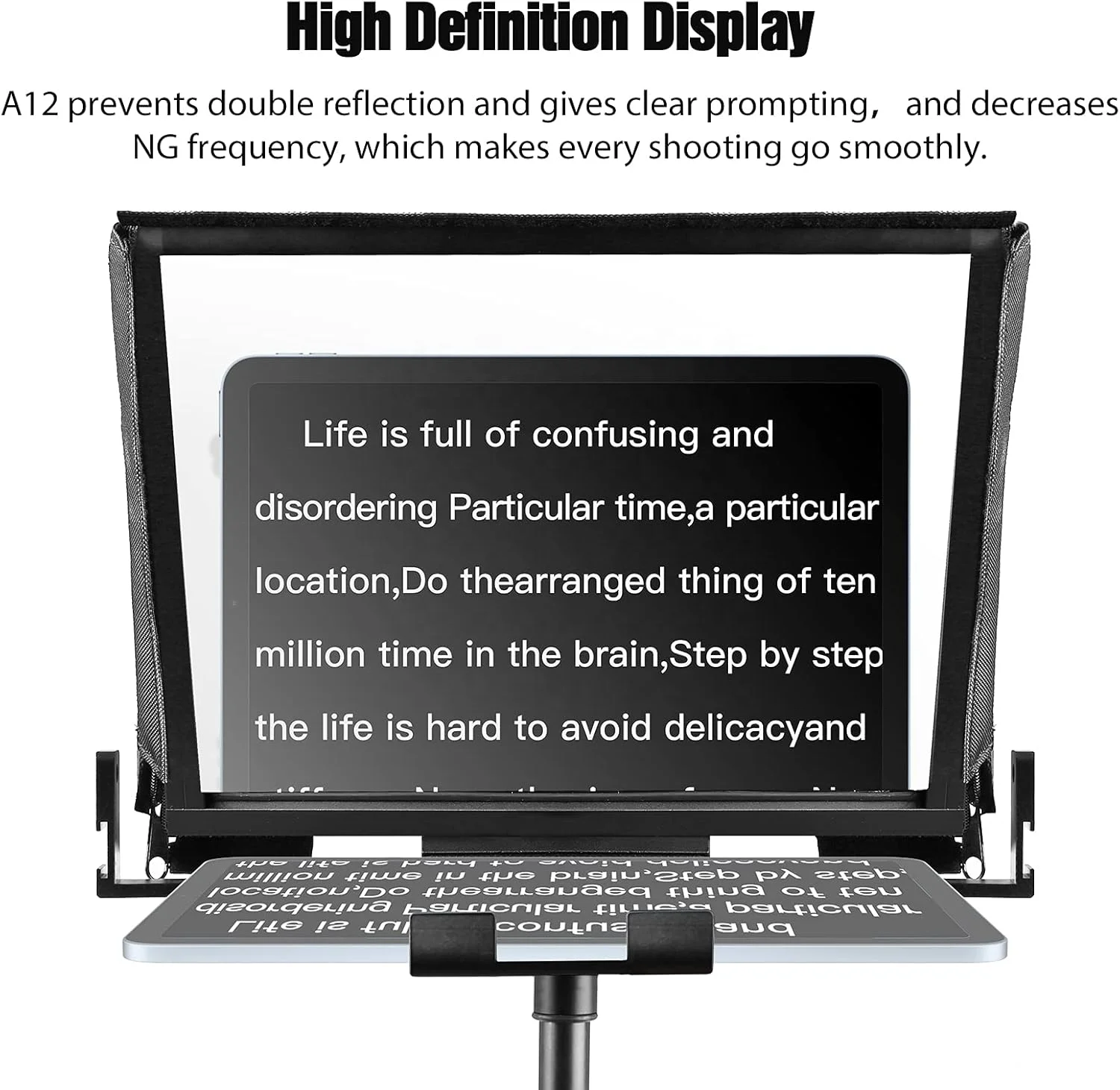 Teleprompter 12 Inch With Teleprompter Software Remote Controller Studio On-camera Teleprompter For Live Streaming