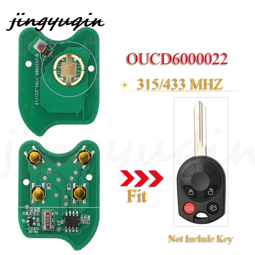 

jingyuqin 10pcs Remote Key Circuit Board OUCD6000022 315/433Mhz For Ford C-Max Edge Escape Focus Lincoln Mazda Mercury