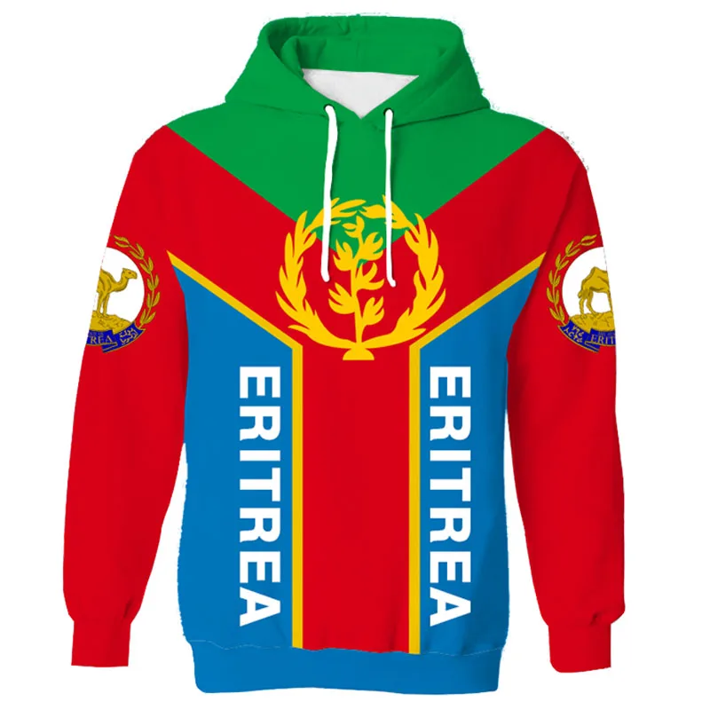 

3D-настраиваемая толстовка с дизайном флага Эритреи — персонализированная одежда National Pride, удобная и стильная одежда унисекс
