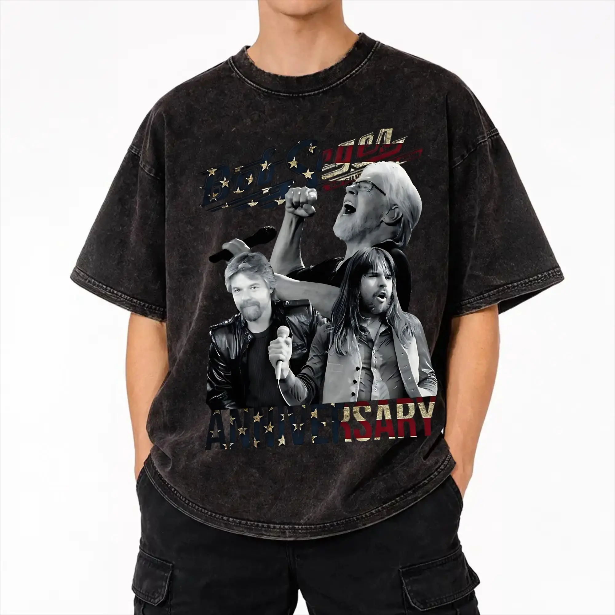 Bobs legend rock and Roll Segers Final Tour  Merch Washed T Shirt for Men Women Streetwear Hip Hop T-Shirts Printed  Tee Shirt