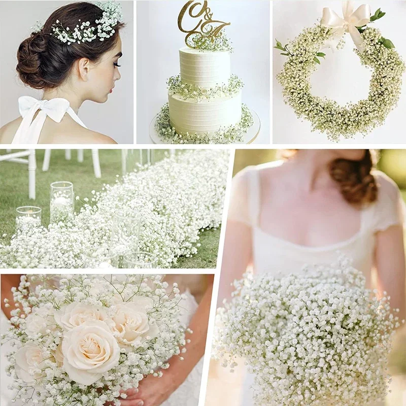 Artificial Babys Breath Flowers Real Touch Faux Babies Breath Gypsophila Bouquet for Wedding Floral Arrangement Home Decor