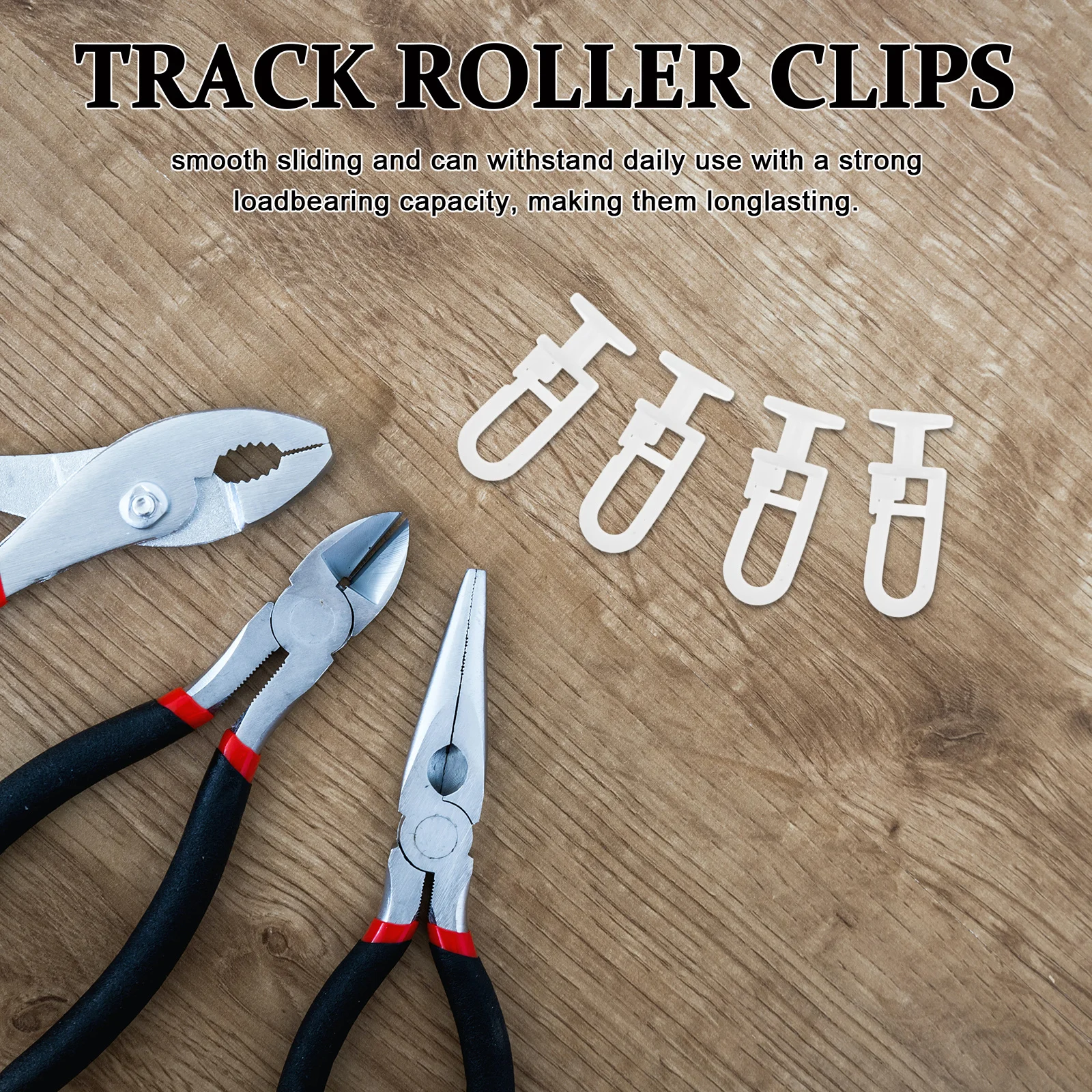 

50Pcs Curtain Track Hooks Sliding Curtain Track Accessories Flexible Plastic Rollers for Windows Ceiling Mount System